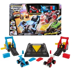 Monster Jam 1:64 Monster Motors Rev Up Raceway Playset