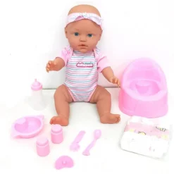 My Beautiful Dollsroom pop 43 cm drink & plas met 9 accessoires