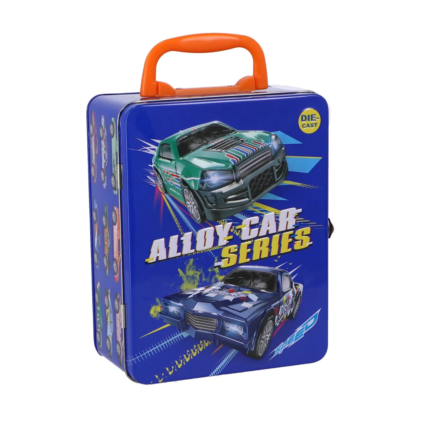 Opbergbox metaal met 2 diecast freewheel auto's
