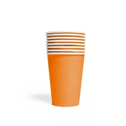 8 Papieren Bekertjes 210 ML Oranje