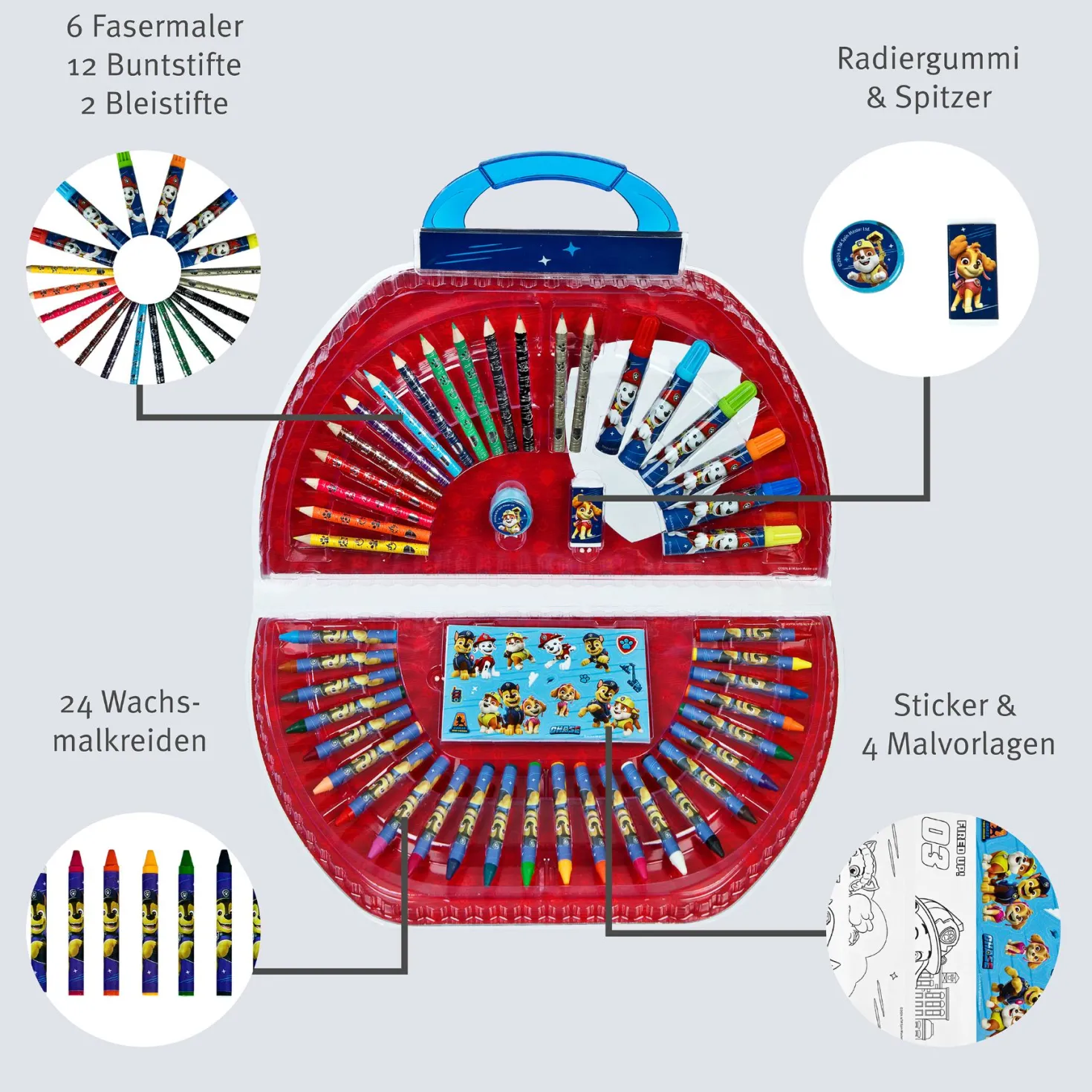 Paw Patrol Kleurkoffer 51-delig