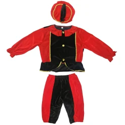 Pietenpak Zwart/Rood 98-104 Cm