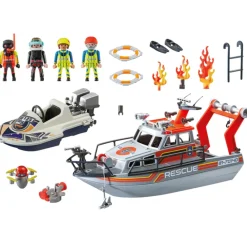 Playmobil 70140 Redding Op Zee: Brandbestrijdings missie Met Reddingscruiser