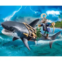 Playmobil 71793 reuzenhaai met piraat