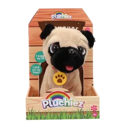 Pluchiez blaffende franse bulldog frankie met uitlaten