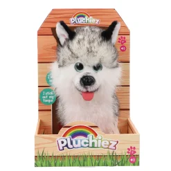 Pluchiez blaffende husky hajko met uitlaten