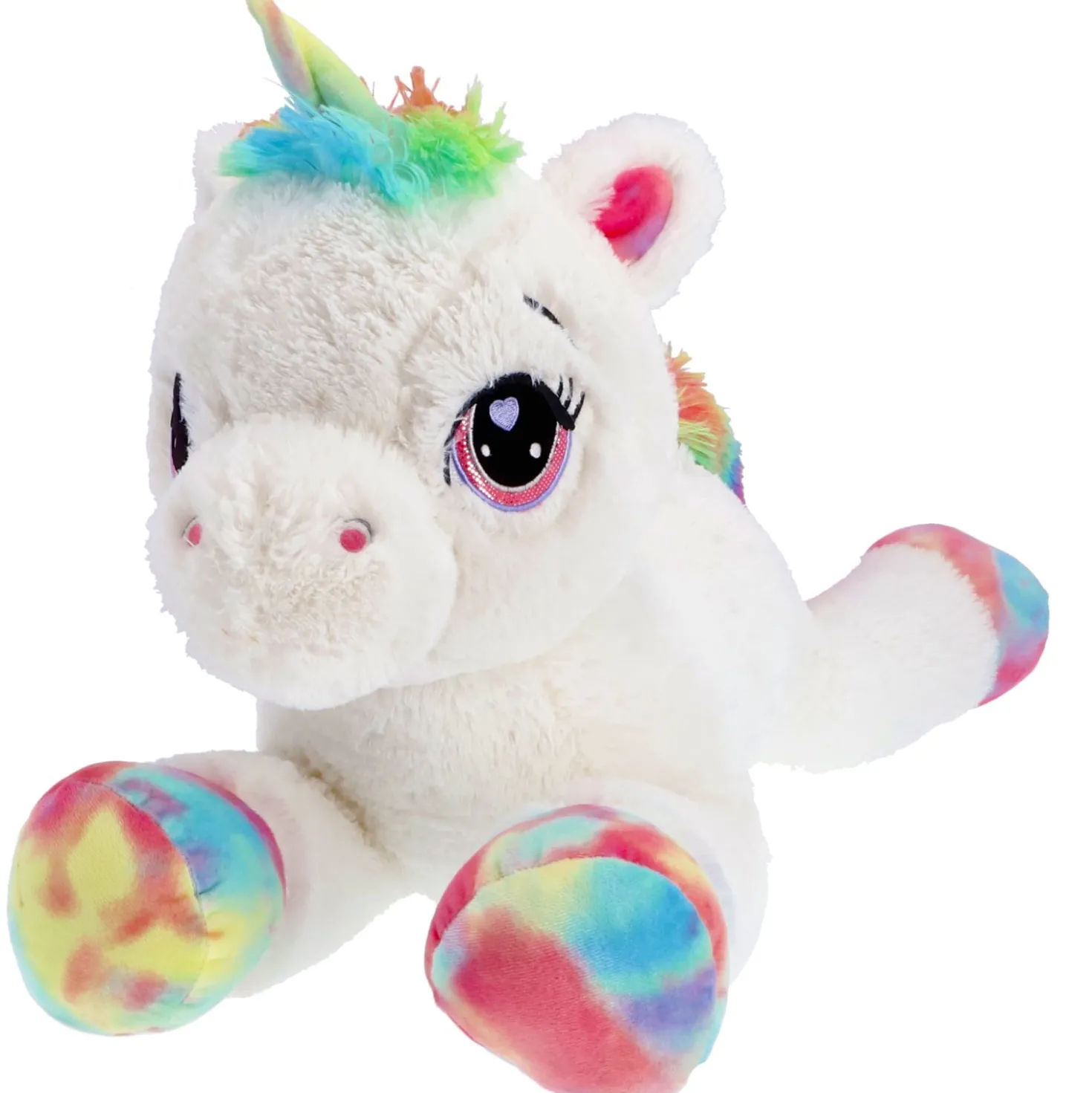 Pluchiez pluche Unicorn wit liggend 80 cm