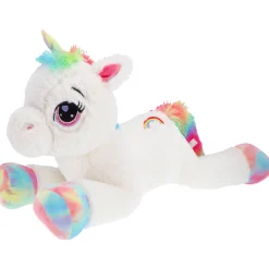 Pluchiez pluche Unicorn wit liggend 80 cm