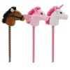 Pluchiez stokpaardje pluche 70 cm 3 assorti paard/