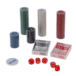 Pokerset in koffer 200 delig met 2 decks speelkaarten en fiches