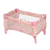 Poppenbed opvouwbaar roze bloem