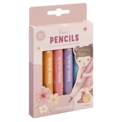 Potloden kort dik Little Dutch Rosa 6 stuks