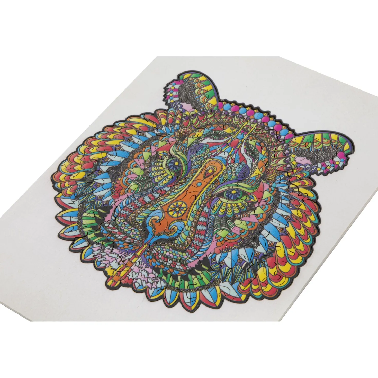 Puzzel hout figuur tijger 130 stukjes