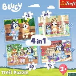 Puzzel 4 in 1 Bluey 12+15+20+24 stukjes