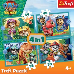Puzzel 4 in 1 Paw Patrol de Dino film 12-15-20-24 stuks
