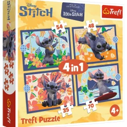 Puzzel 4 in 1 Stitch 35+48+54+70 stukjes
