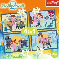 Puzzel 4 in 1 Zootopia 35+48+54+70 stukjes