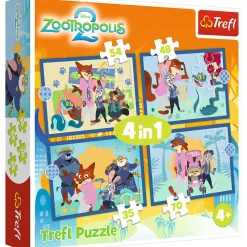 Puzzel 4 in 1 Zootopia 35+48+54+70 stukjes