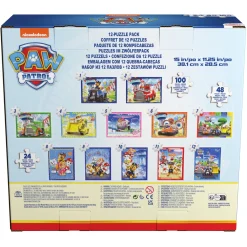 Puzzelpack Paw Patrol 12 Pack 5x24 Pieces, 5x48 Pieces, 2x100 Pieces