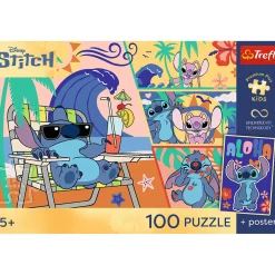 Puzzel Stitch stranddag 100 stuks