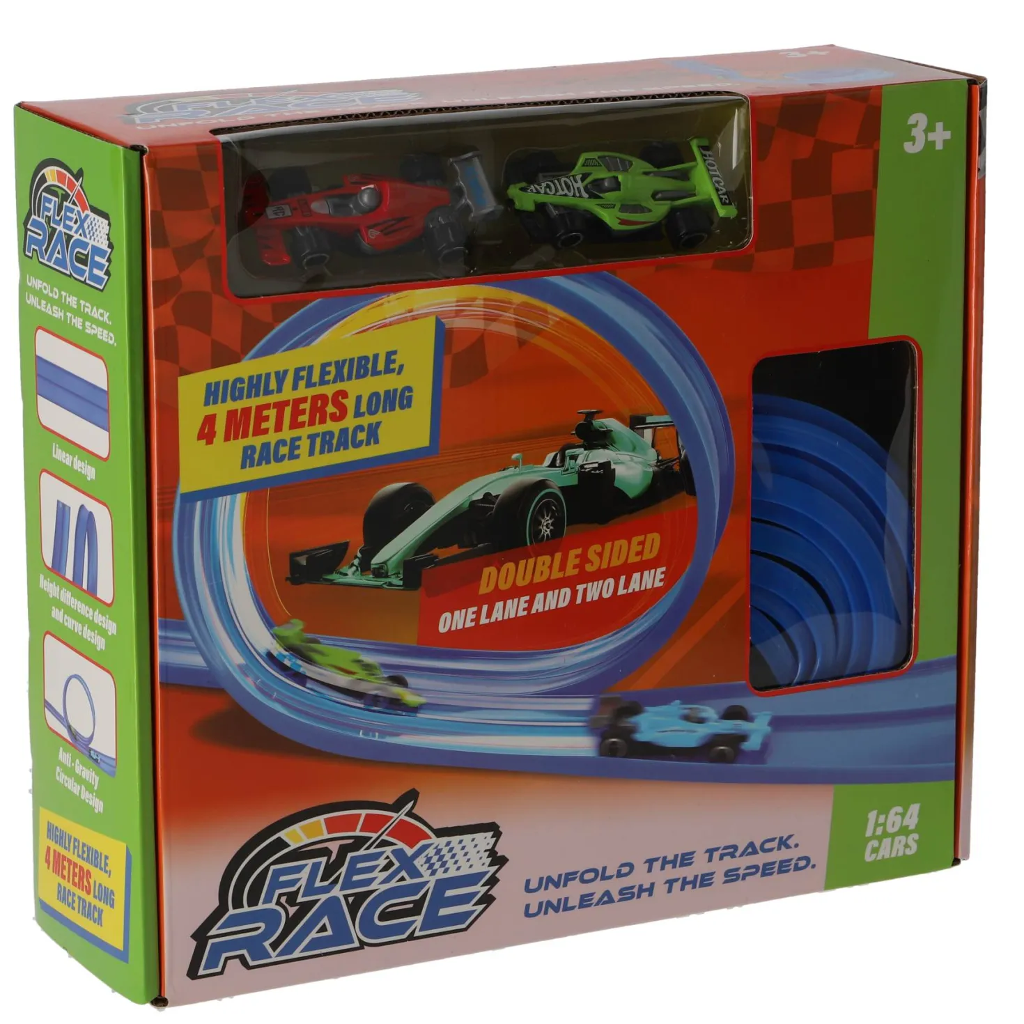 Racebaan flexibel 4 meter blauw