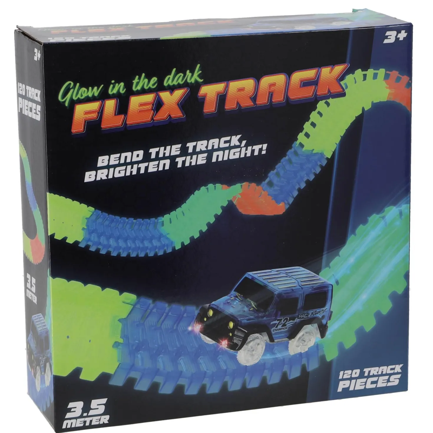 Racebaan glow track 120 delig 3,5 meter