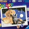 Ravensburger Creart Schilderen op nummer hond en poes glitter