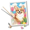 Ravensburger Creart schilderen op nummer Corgi tussen de tulpen