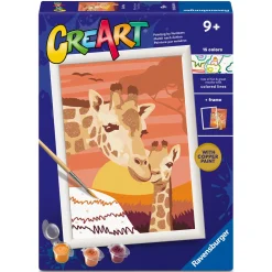 Ravensburger Creart schilderen op nummer giraffe met jong