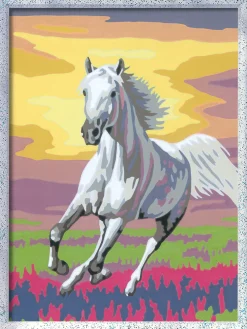 Ravensburger Creart schilderen op nummer paard bij zonsondergang
