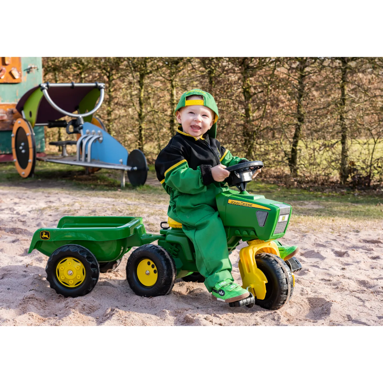 Rolly Toys Traptractor John Deere met Aanhanger