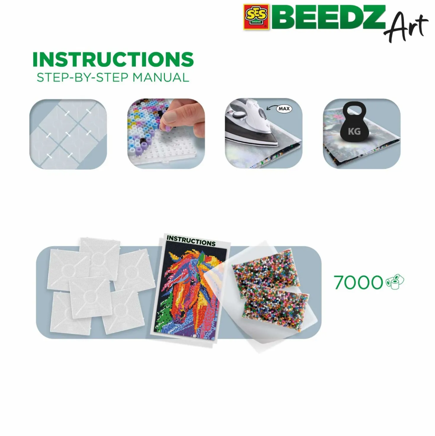 SES BEEDZ ART: Strijkkralen Paard Fantasie