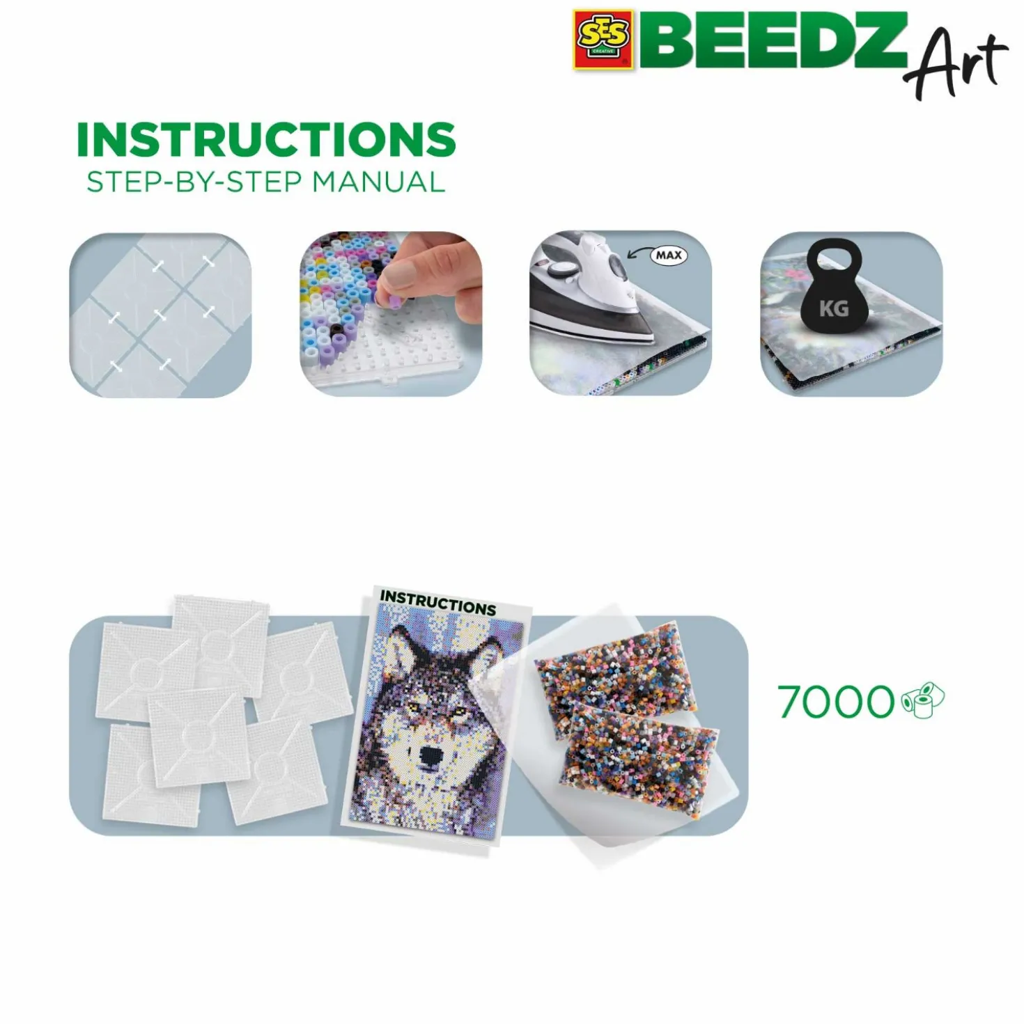 SES BEEDZ ART: Strijkkralen Wolf
