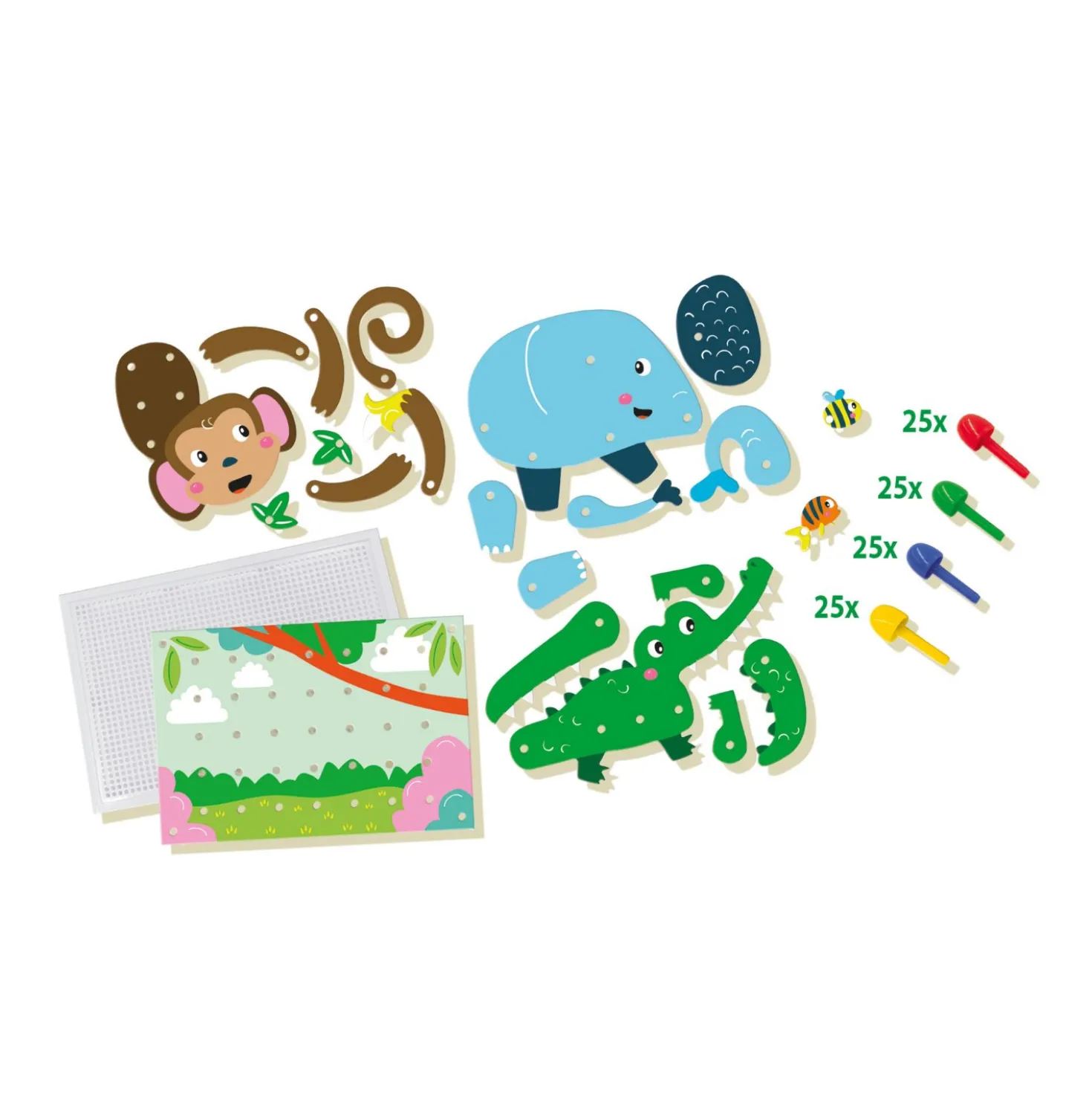 SES Ik Leer Mozaiek Dieren Puzzel
