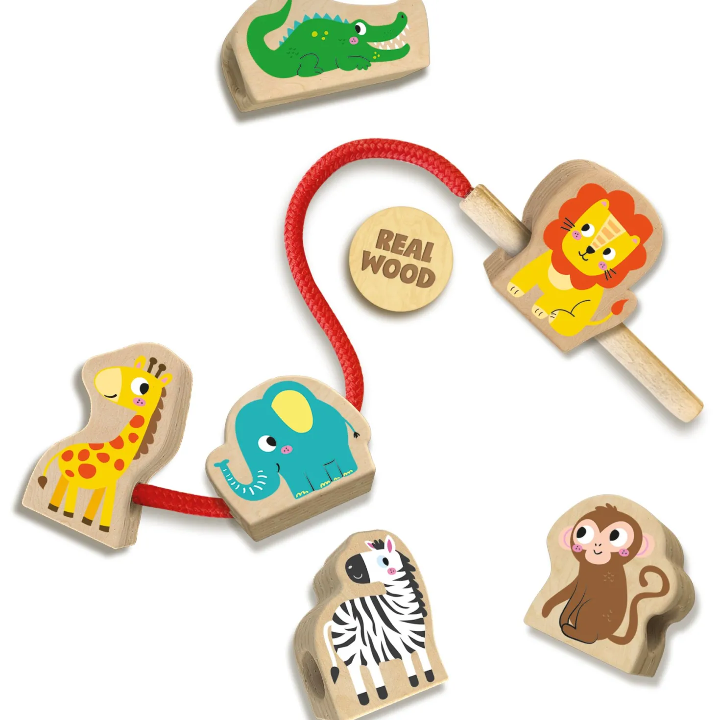 SES My First Houten dieren kralen rijgen
