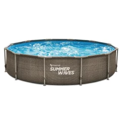 Summer Waves Zwembad Active Frame 366 X 76 cm Dark Double Rattan + filterpomp