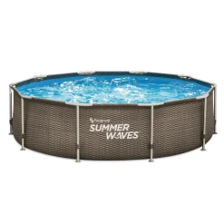 Summer Waves Zwembad Active Frame 305 X 76 cm Dark Double Rattan + filterpomp