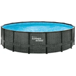 Summer Waves Zwembad Elite Frame 488 X 122 cm Dark Herringbone + filterpomp