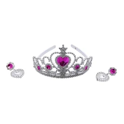 Tiara met oorbellen assorti