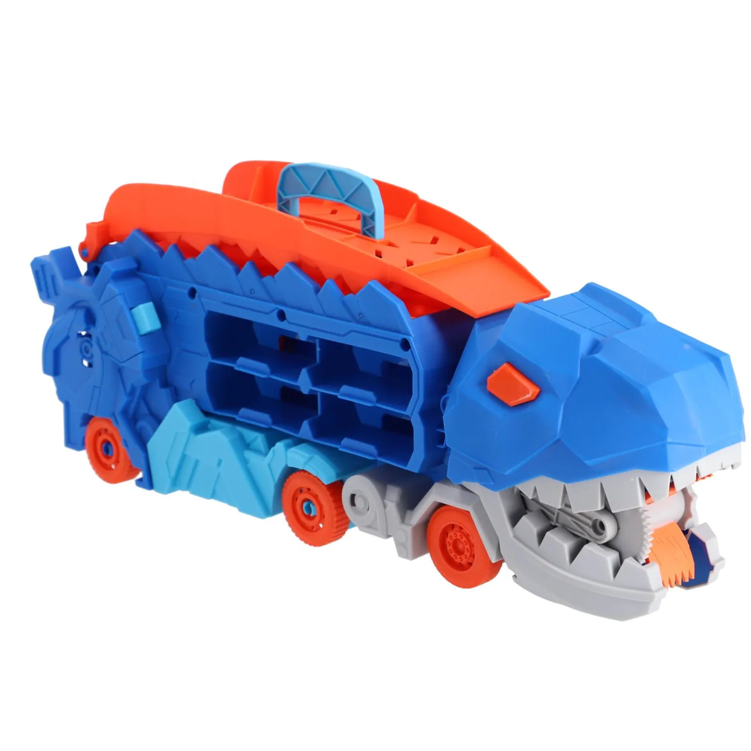 Transporter carrycase dino met 2 diecast auto's