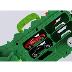 Transporter carrycase dino met 2 diecast auto's