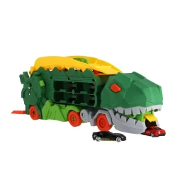 Transporter carrycase dino met 2 diecast auto's