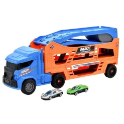 Truck met lanceerbaan en 2 auto's 70x10x2 assorti