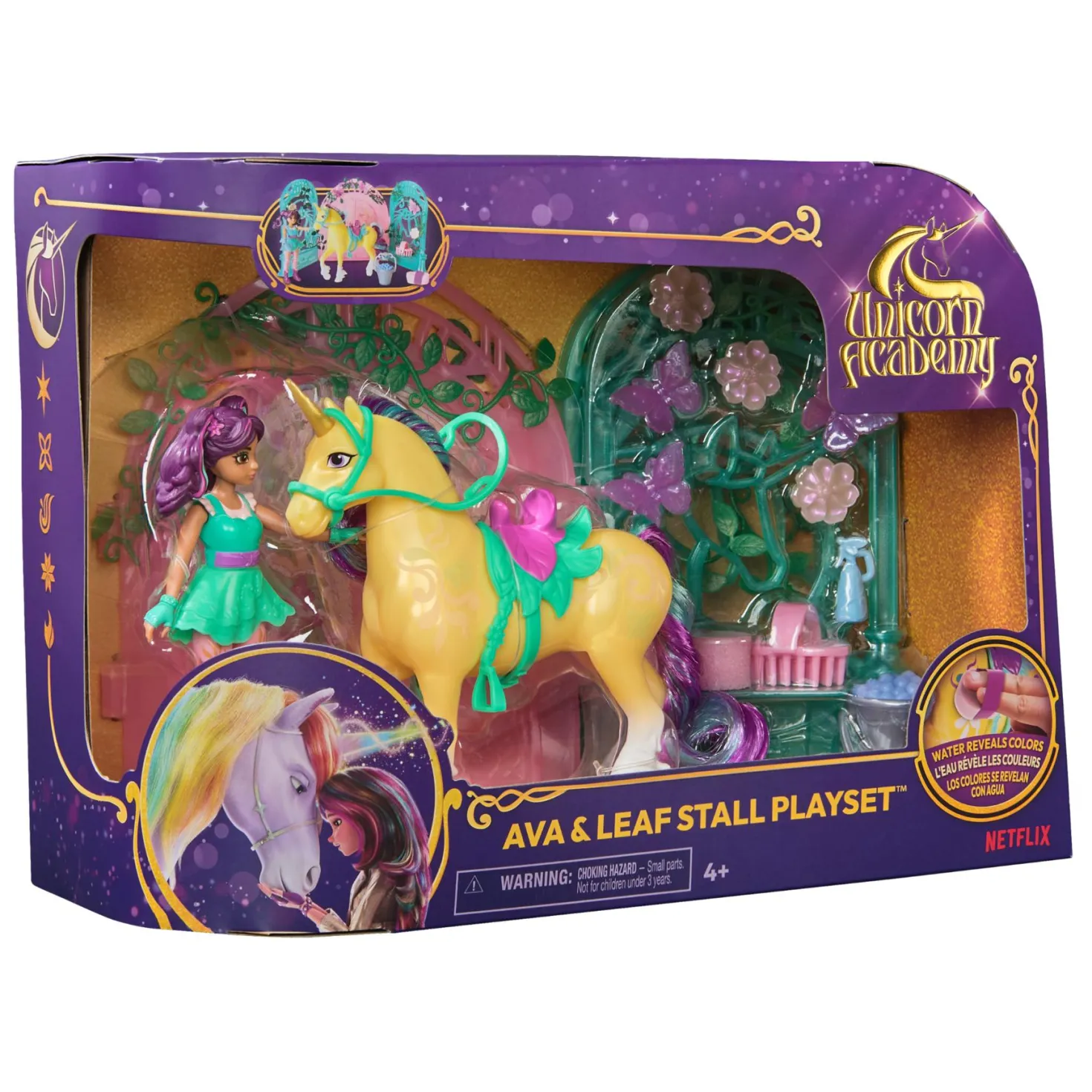 Unicorn Academy Pop Ava & Unicorn Leaf Stal Set
