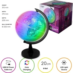 Wereldbol met licht color changing usb Party Fun Lights